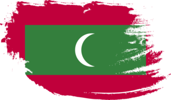 Maldives flag with grunge texture png