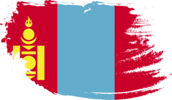 Mongolia flag with grunge texture png