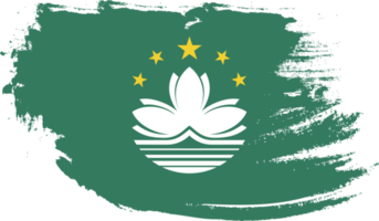 bandera de Macao con textura grunge png