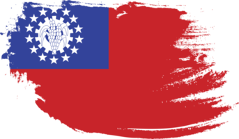 Myanmar-Birma-Flagge mit Grunge-Textur png
