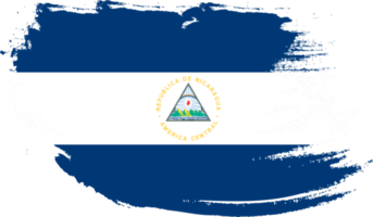 Nicaragua flag with grunge texture png