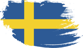Sweden flag with grunge texture png