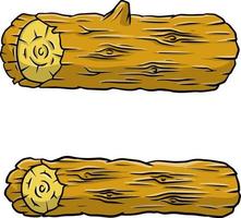 Brown log. Building wood material. Natural element. Environment of forest. vector