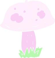 flat color illustration of mushroom vector