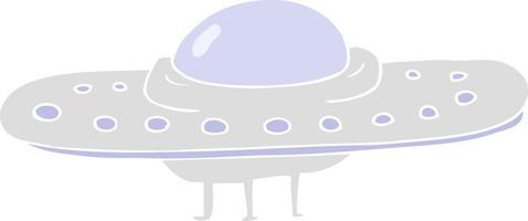 flat color illustration of flying saucer vector