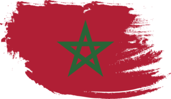 Morocco flag with grunge texture png