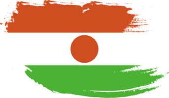 Niger flag with grunge texture png