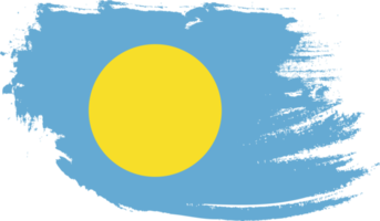 Palau flag with grunge texture png
