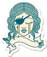 sticker of a human rogue character face vector