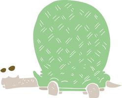 ilustración de color plano de tortuga vector