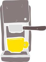 flat color illustration of espresso maker vector