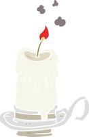 flat color style cartoon spooky candle vector