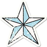 distressed sticker tattoo in traditional style of a star vector