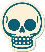 sticker of tattoo in traditional style of a skull vector