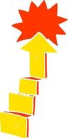flat color illustration of stepping up arrow vector