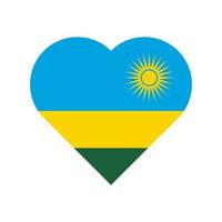 Rwanda vector flag heart isolated on white background