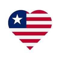 Liberia vector flag heart isolated on white background