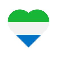 Sierra Leone vector flag heart isolated on white background