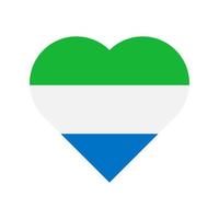 sierra leona vector bandera corazón aislado sobre fondo blanco