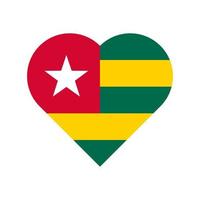 Togo vector flag heart isolated on white background