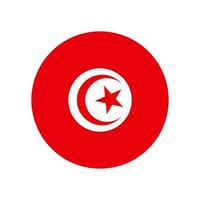 Tunisia vector flag circle isolated on white background