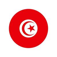 Tunisia vector flag circle isolated on white background