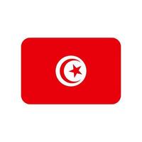 Tunisia vector flag with rounded corners isolated on white background