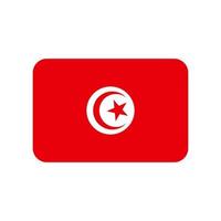 Tunisia vector flag with rounded corners isolated on white background