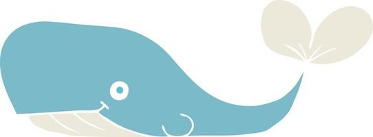 flat color illustration of whale vector