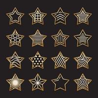 Star Line Icon Set Template vector