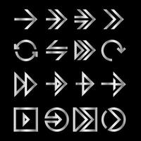 conjunto de iconos planos de flecha vector