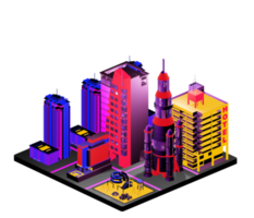 Isometric building arrangement png