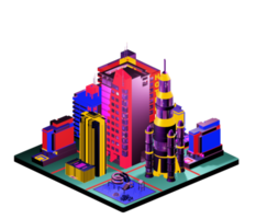 Isometric building arrangement png