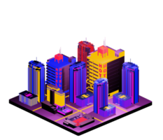 Isometric building in retro style png