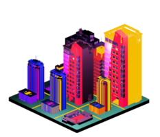 Isometric building in retro style png