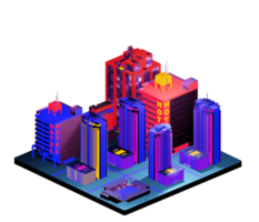 Isometric building in retro style png