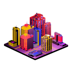 Isometric building arrangement png