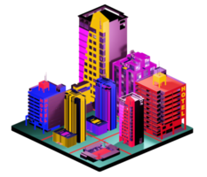 Isometric building arrangement png