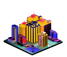 Isometric building in retro style png