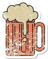 distressed sticker tattoo in traditional style of a beer tankard vector