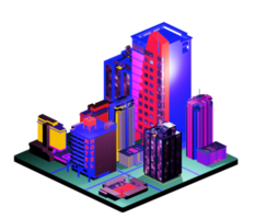 Isometric building arrangement png