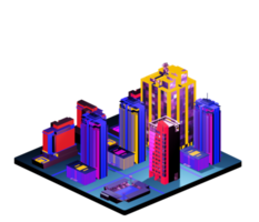 Isometric building arrangement png