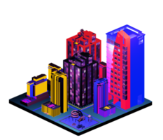 Isometric building in retro style png