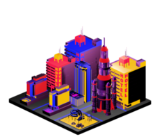 Isometric building arrangement png