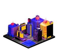 Isometric building in retro style png