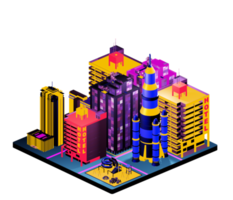 Isometric building arrangement png