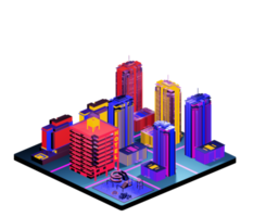 Isometric building arrangement png