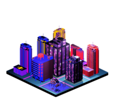 Retro isometric building png