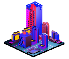 Isometric building in retro style png