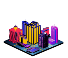 Isometric building arrangement png